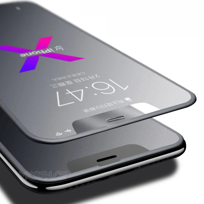 Mejor Protector de pantalla mate Anti huellas dactilares para iPhone X XR XS 11 Pro Max 6 6S 7 8 Plus vidrio templado esmerilado - AliExpress Teléfonos y telecomunicaciones