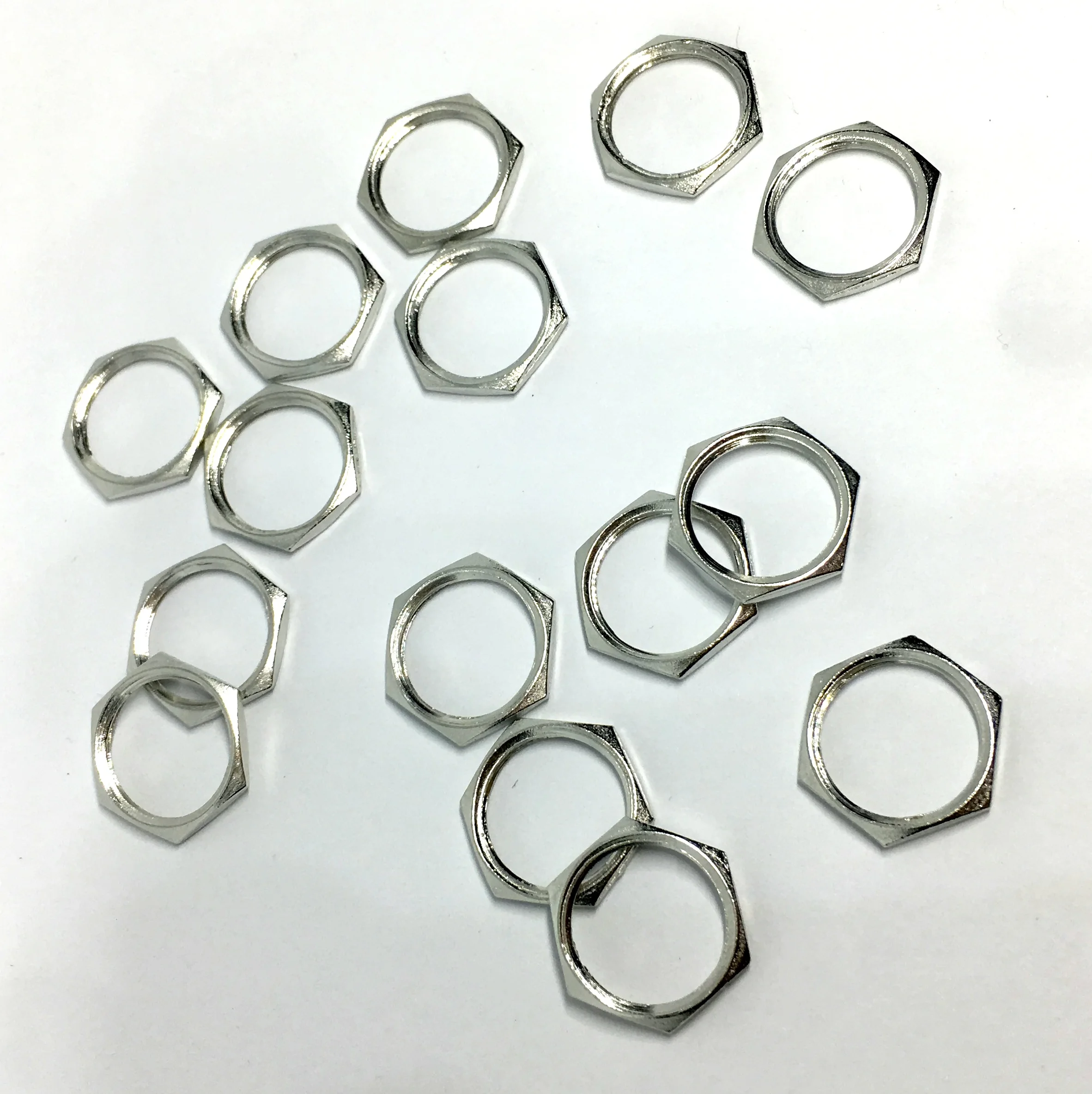 50 pcs x Metal nut for 6.35mm Stereo/mono headphone jack microphone socket connector