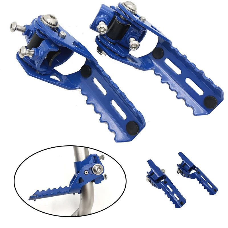 Motorcycle Highway Front Foot Pegs Folding Footrests Clamps 2225mm For