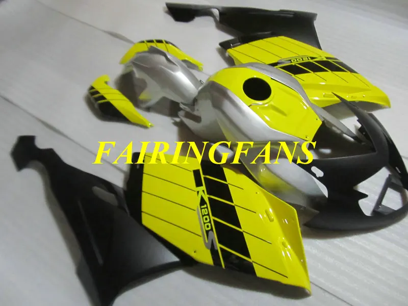 Мотоцикл комплект обтекателей для K1200S 05 06 07 08 K 1200S K1200 2005 2006 2007 2008 желто-черные Обтекатели Кузов+ подарки BA06