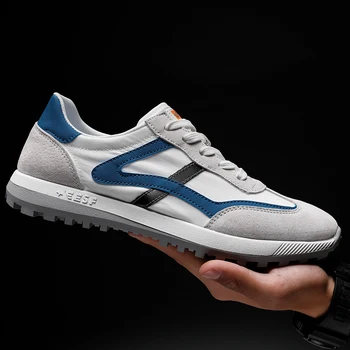 

Spring/Autumn Walking Shoes For Men Breathable Young Boy Casual Footwear Designer Men Leather Sneakers Lace Up Flats Men Shoes