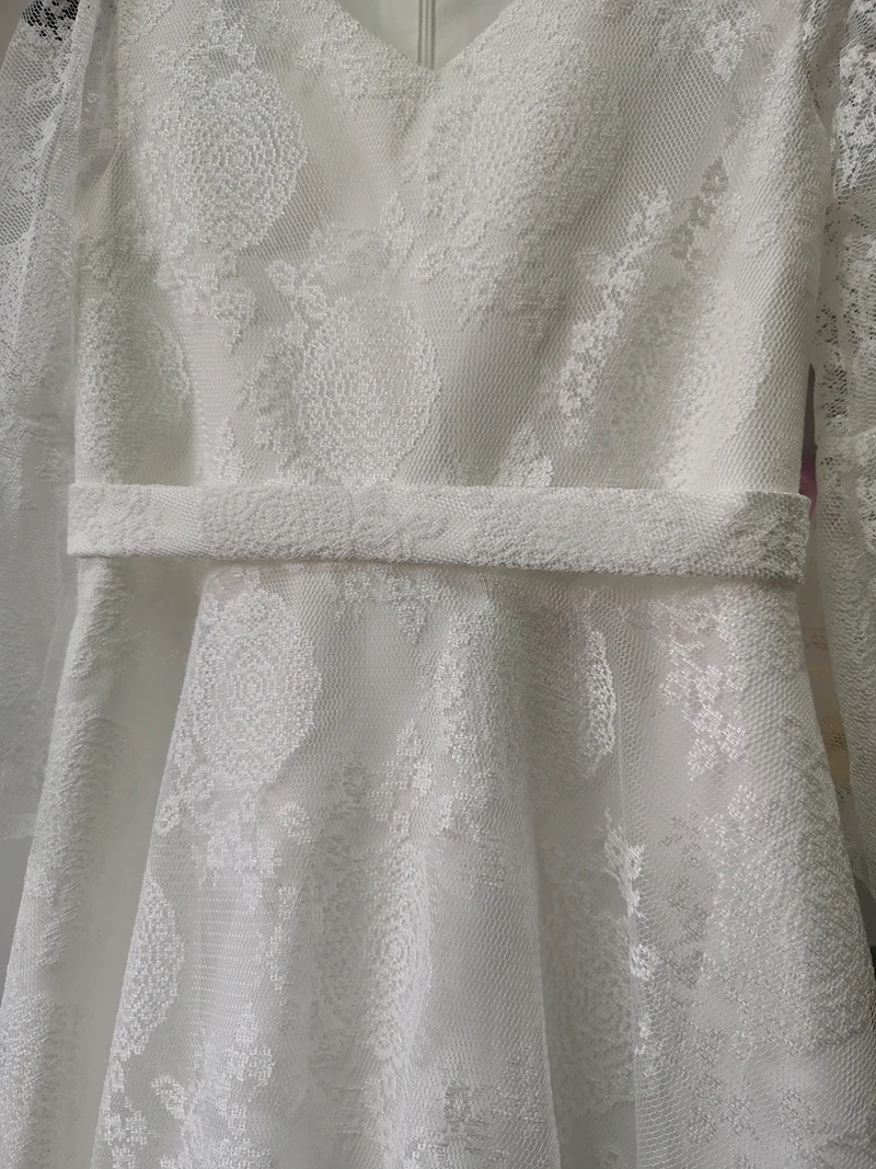 U-SWEAR, г. Новое поступление, белые мягкие милые детские Платья с цветочным узором для девочек кружевные сетчатые вечерние платья для свадьбы, платья для причастия, Vestido