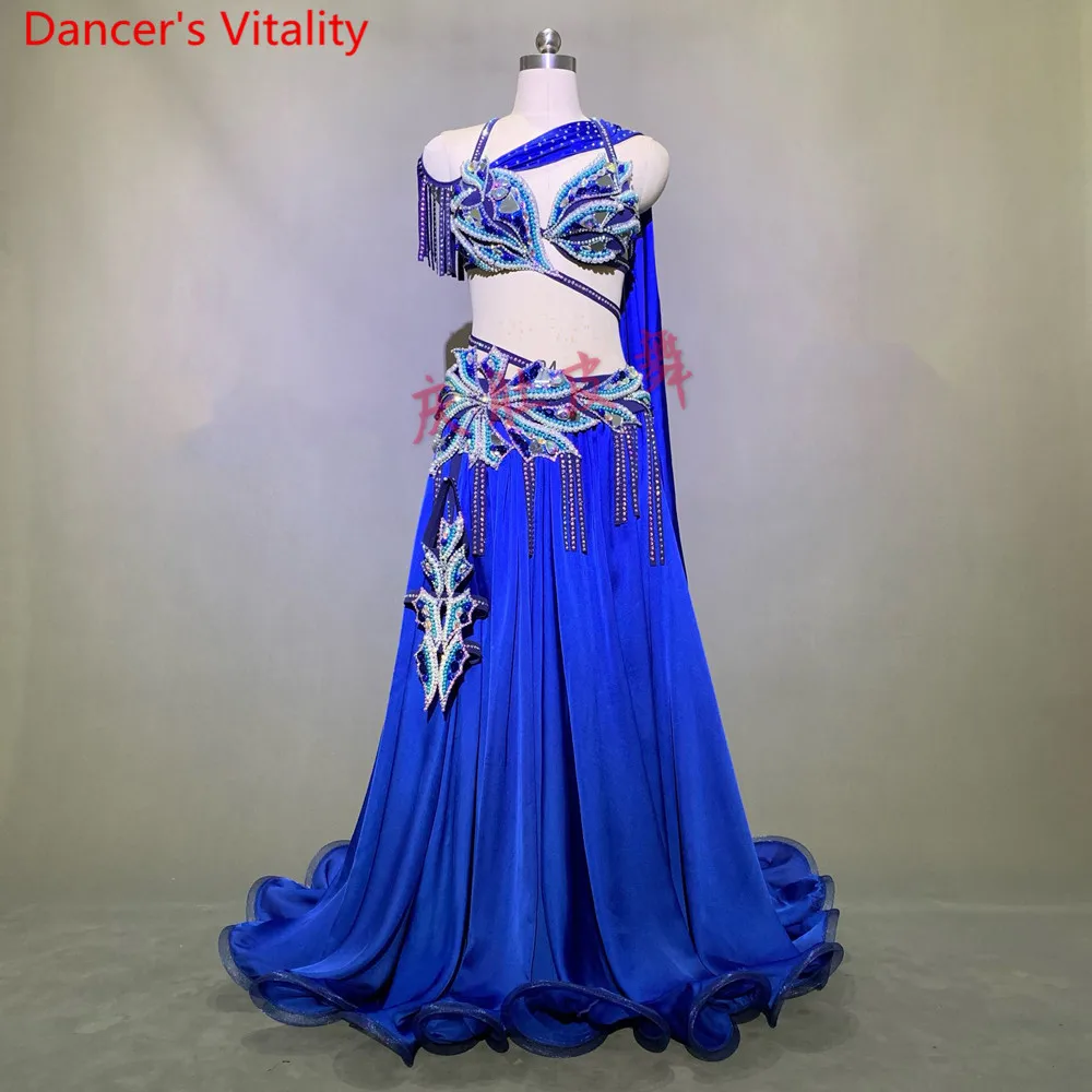 Танец живота представление костюм бюстгальтер с лентой большой подол юбка короткая юбка комплект для женщин восточный индийский барабанный танец сценическая одежда