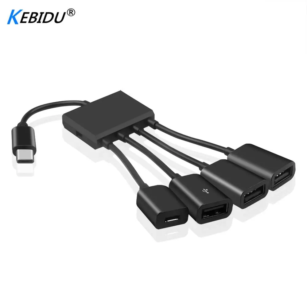 

USB 3.1 Type C Hub to 4 USB 2.0 Port HUB Multiple OTG 4 Port Type-C USB Power Charging Hub Cable 19CM Connector Adapter