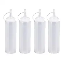 4 шт 200 мл 8 унций пластиковые бутылочки с закручивающимися крышками верхние дозаторы для кетчупа горчичного горячего соуса оливковое масло набор для барбекю