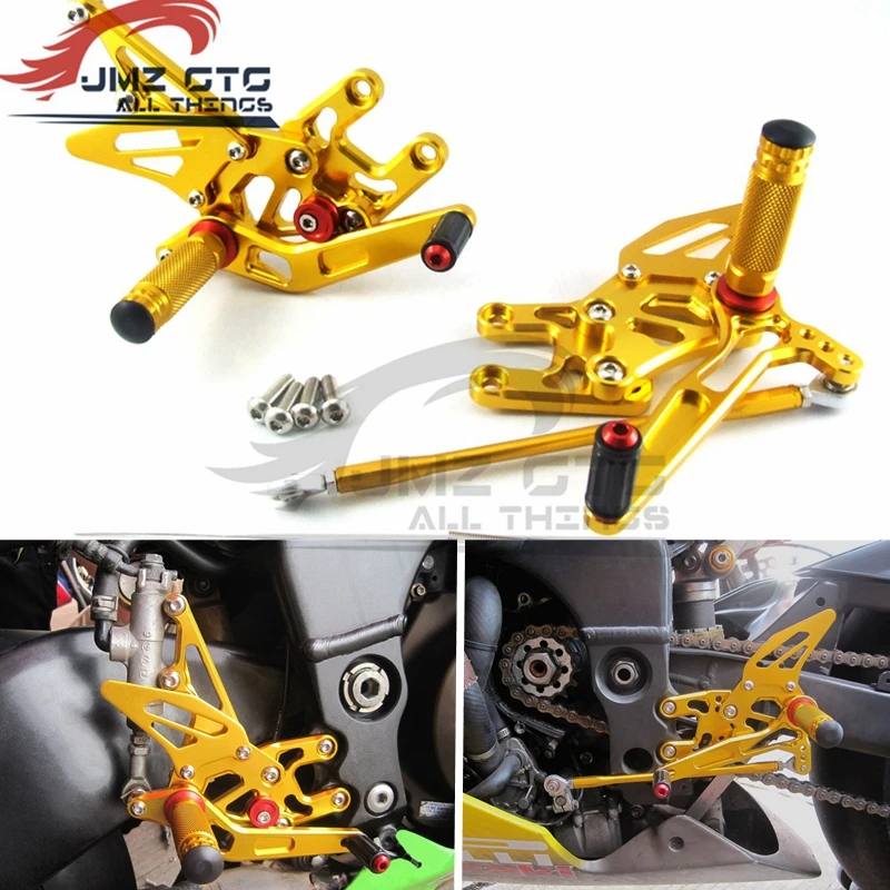

Motorcycle CNC Adjustable Rear Set Rearsets Footrest Foot Rest For KAWASAKI ZX10R 2004-2005