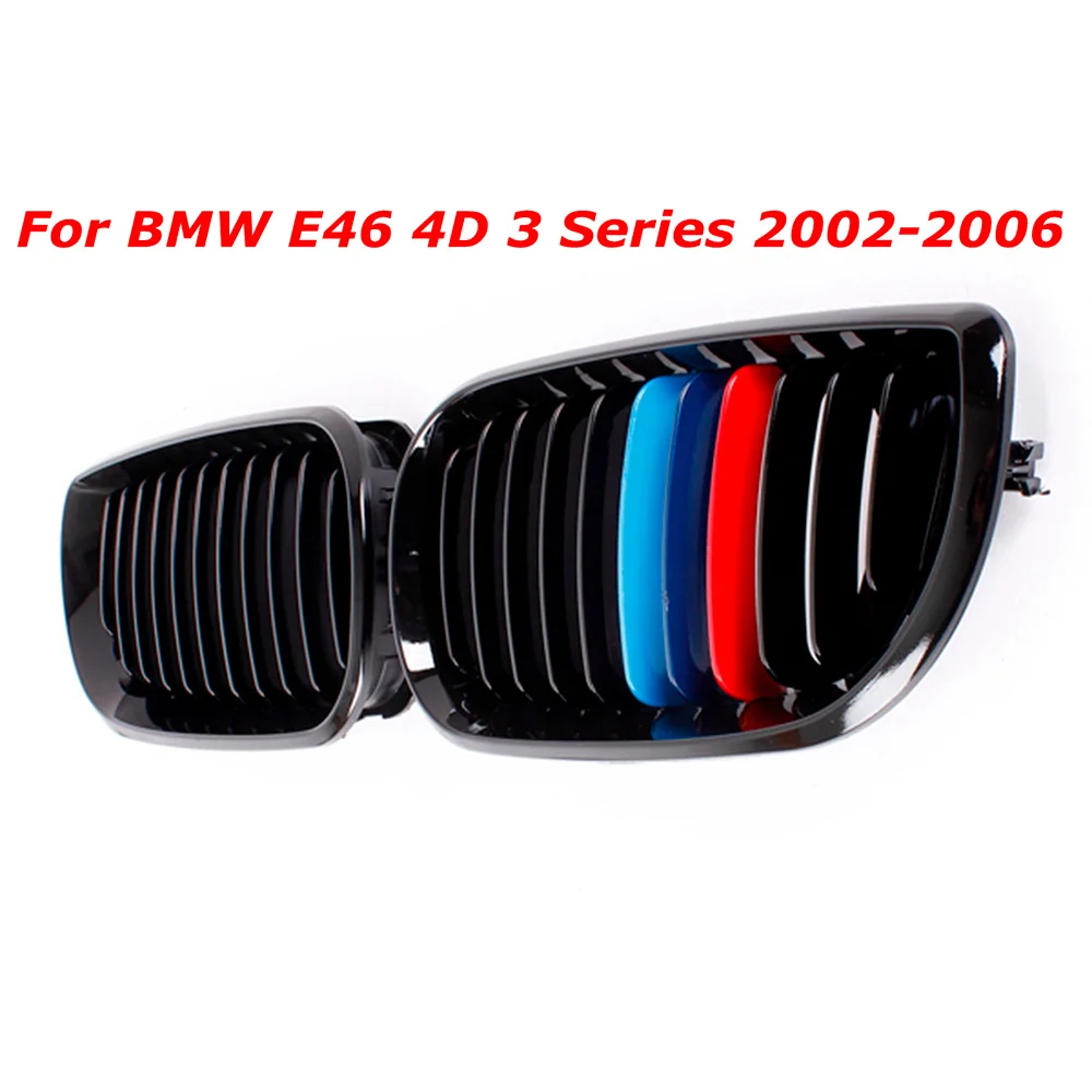1 пара черный глянец Замена решетки для B-MW E46 3 серии 4 двери 02-06 Facelift стайлинга автомобилей