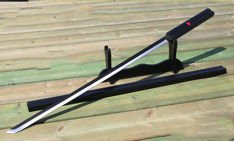 Black(100CM) Наруто Саске реквизит для косплея металлический меч ниндзя кунай аниме периметр Косплей Стальной Меч Нож Оружие Катана для Хэллоуина - Цвет: Black(100CM)