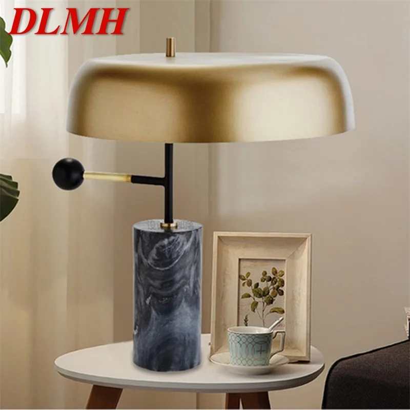 

DLMH Contemporary Table Lamp Design LuXury Black Desk Light Home LED Marble Decorative For Foyer Living Room Office Bedroom