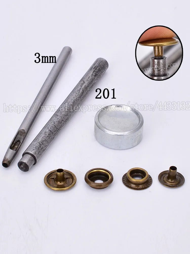 

50sets 201Metal snap Button wallet Press Studs coat Snap Button Tool Leather Craft Clothes Fasteners Sewing Bags DIY Accessories