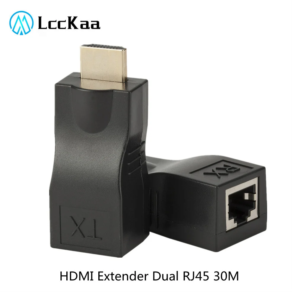 LccKaa 4K HDMI-compatible Extender RJ45 Ports LAN Network HD Extension 30m Over CAT5e/6 UTP Ethernet Cable for HDTV Monitor | Электроника