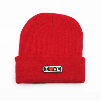 

love letter embroidery Thicken knitted hat winter warm hat Skullies cap beanie hat for kid men and women 172