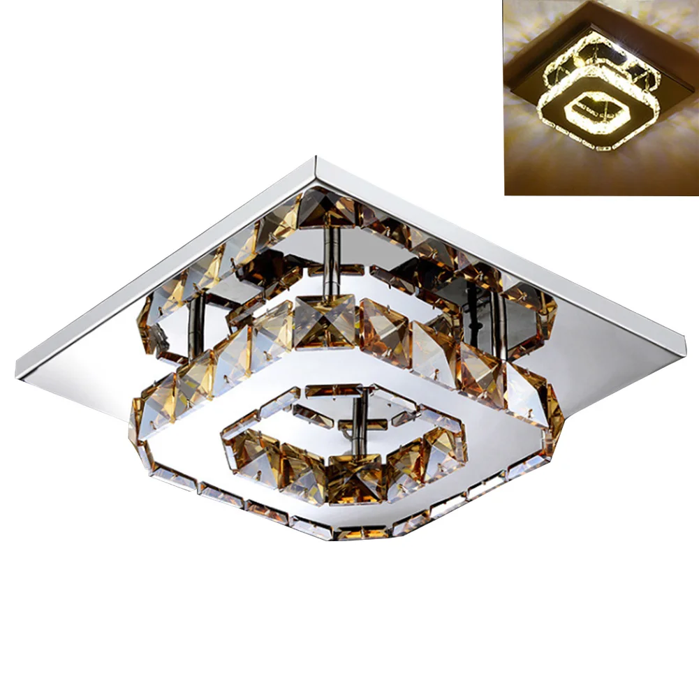 

Anti Glare Dining Room Ceiling Light Square Crystal Bedroom Decoration Surface Mounted Balcony Led Hallway Modern Home Kitchen