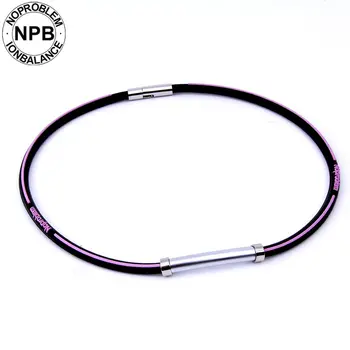 

Noproblem 063 neck pain relief sports scalar hologram energy silicone fashion choker tourmaline germanium health necklace