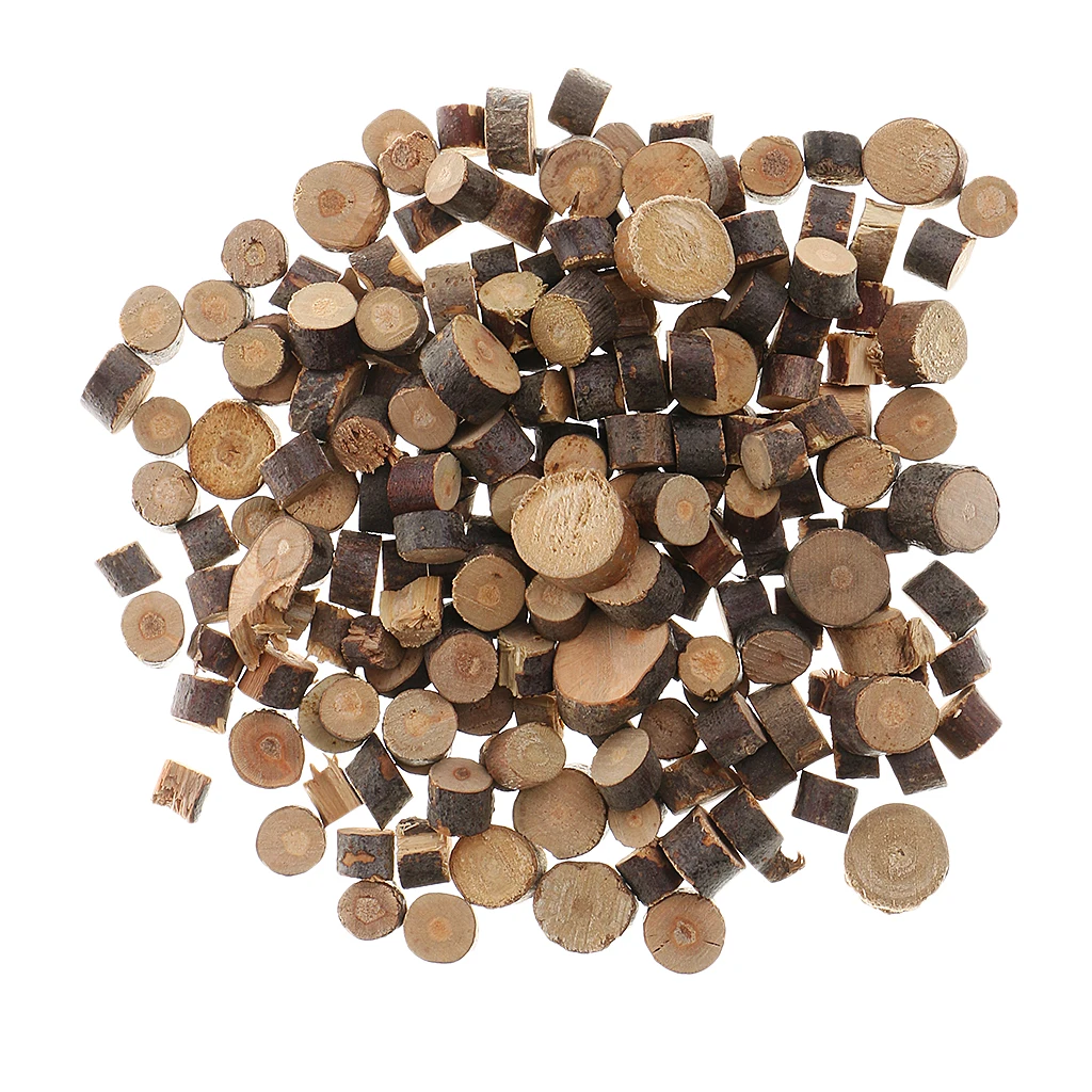 200pcs Wooden Wood Log Slices Discs Round Decorative Rustic Wedding Supplies