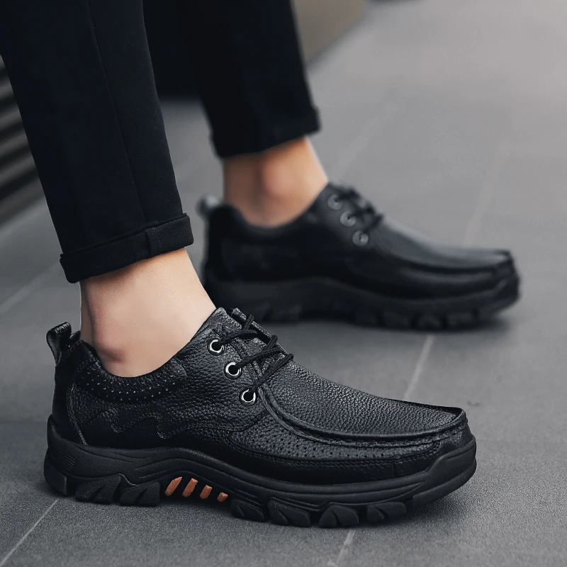 

Brand Men Shoes fashion Handmade High Quality outdoor Genuine Leather Shoes Slip On Comfort Business Man Casual Shoes men