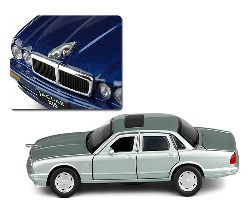 1/32-Jaguar XJ6 литой игрушечный автомобиль, звук и светильник, шестидверный, можно открыть, модель игрушечного автомобиля, классический подарок, детские игрушки