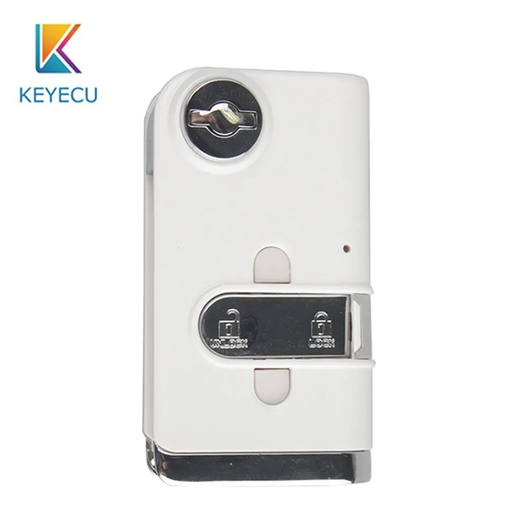 KEYECU бесключевая запись модифицированный складной флип-пульт дистанционного ключа 2-4 кнопки для TOYOTA Camry RAV4 Scion углеродное волокно покрыто-белый