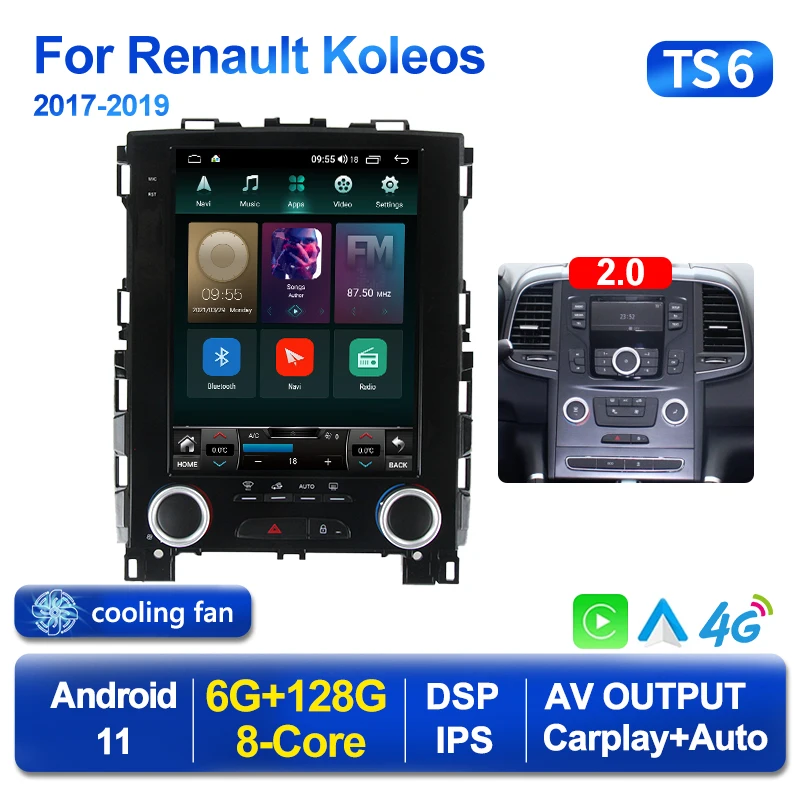 Android 11 вертикальный Тесла экран автомобиля GPS радио навигация плеер для Renault Megane 4