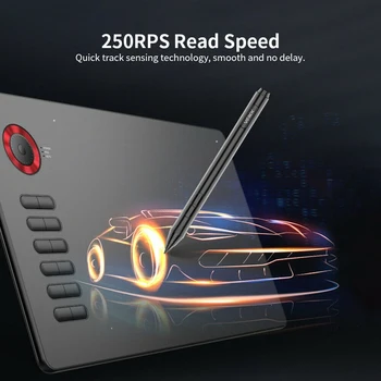 

VEIKK A15 Pro Digital Drawing Tablet 8192 10X6 inch Graphic Tablet 12 Keys and Smart Turntable Drawing Tablet