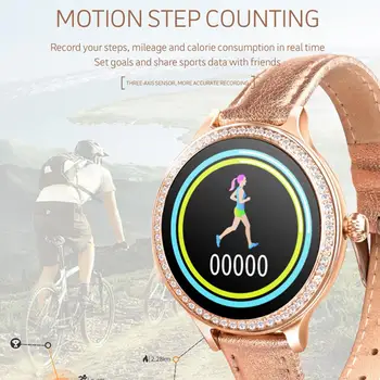

2019 New Fashion Diamond Smart Bluetooth Bracelet Watch M8 IP68 Waterproof Multi-Languages Heart Rate Monitor Smartwatch Women