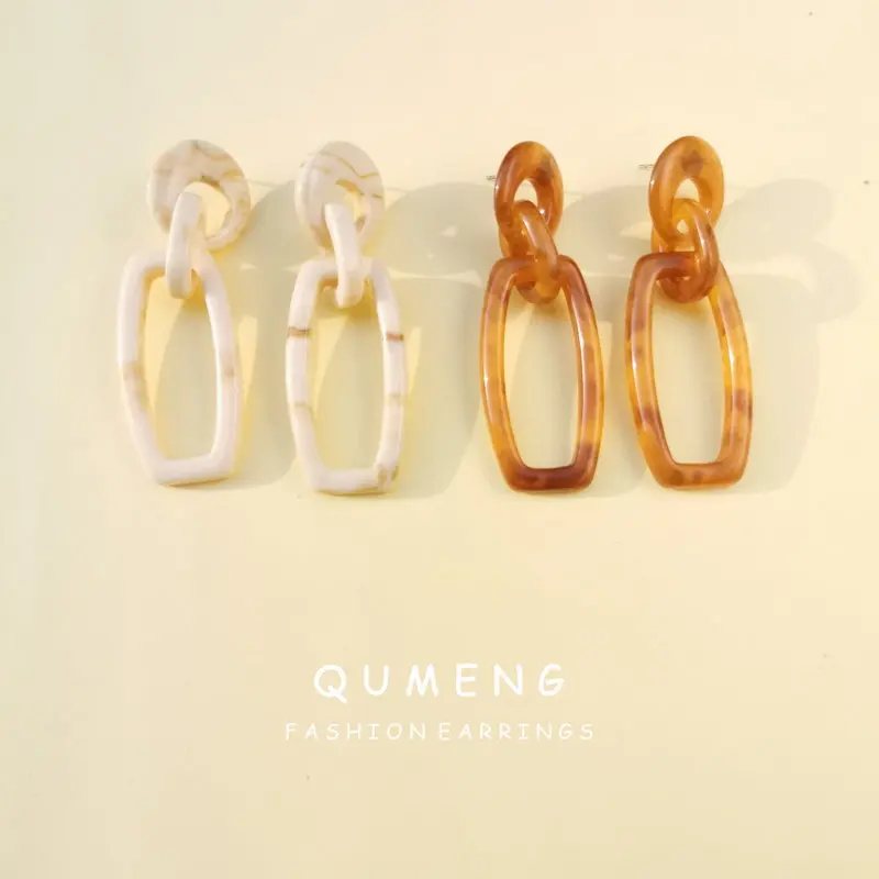 QUMENG новые винтажные серьги для женщин 2020 геометрический принт гвоздики и девушек