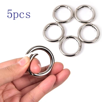 

5Pcs Gold Black Circle Round Carabiner Camping Spring O-Ring Buckles Snap Clip Hook Keychain Handbags Snap Hooks Outdoor