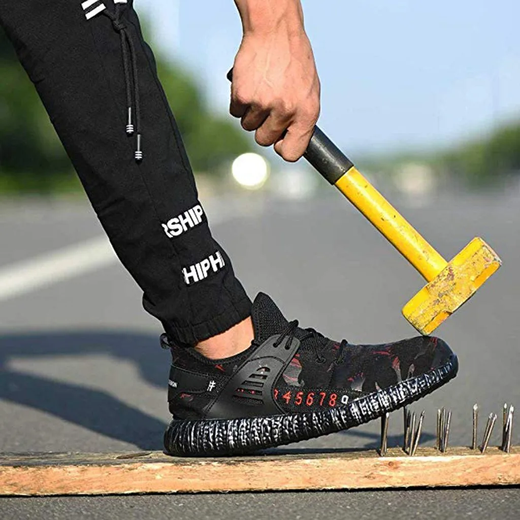 

Work & Safety platform shoes Steel Toe Cap Breathable Work Shoes Puncture-Proof Work Walking Sneakers Outdoor Sports male Shoes