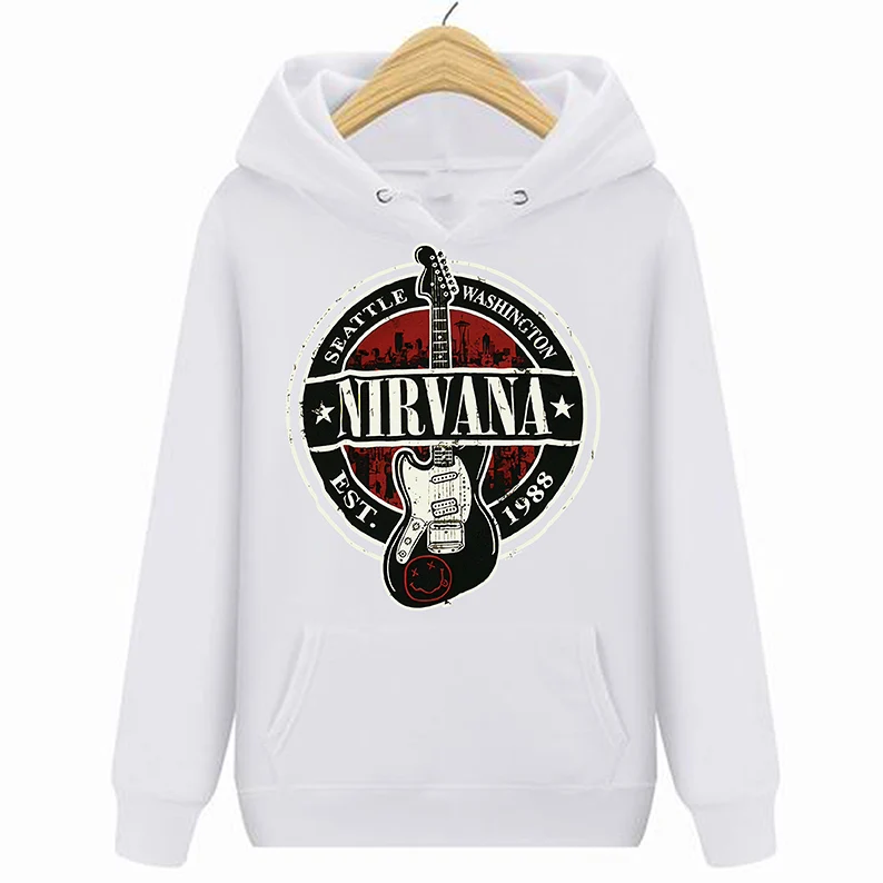 

NIRVANA Hoodies Sweatshirts Est 1988 Guitar Stamp New Authentic S M L XL 2XL