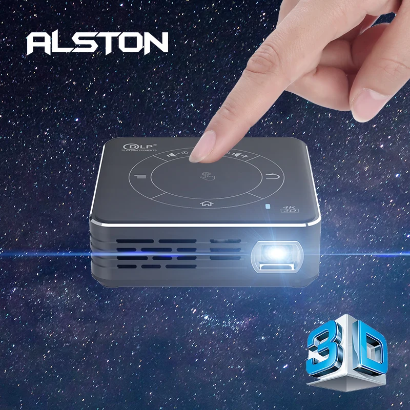 Alston c99 mini dlp android projetor wifi bluetooth 5.0 portátil led projetor de vídeo cinema em casa apoio miracast airplay-0