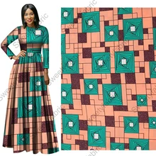 Хлопок ткани африканская Датская восковая одежда Высококачественная Анкара квадратные принты Гана голландская настоящий для вечерние платья 6 ярдов