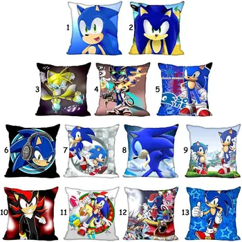 

Custom Sonic the Hedgehog Square Pillowcase Custom Zippered Pillow Cover Case 40x40,45x45cm(One Side)