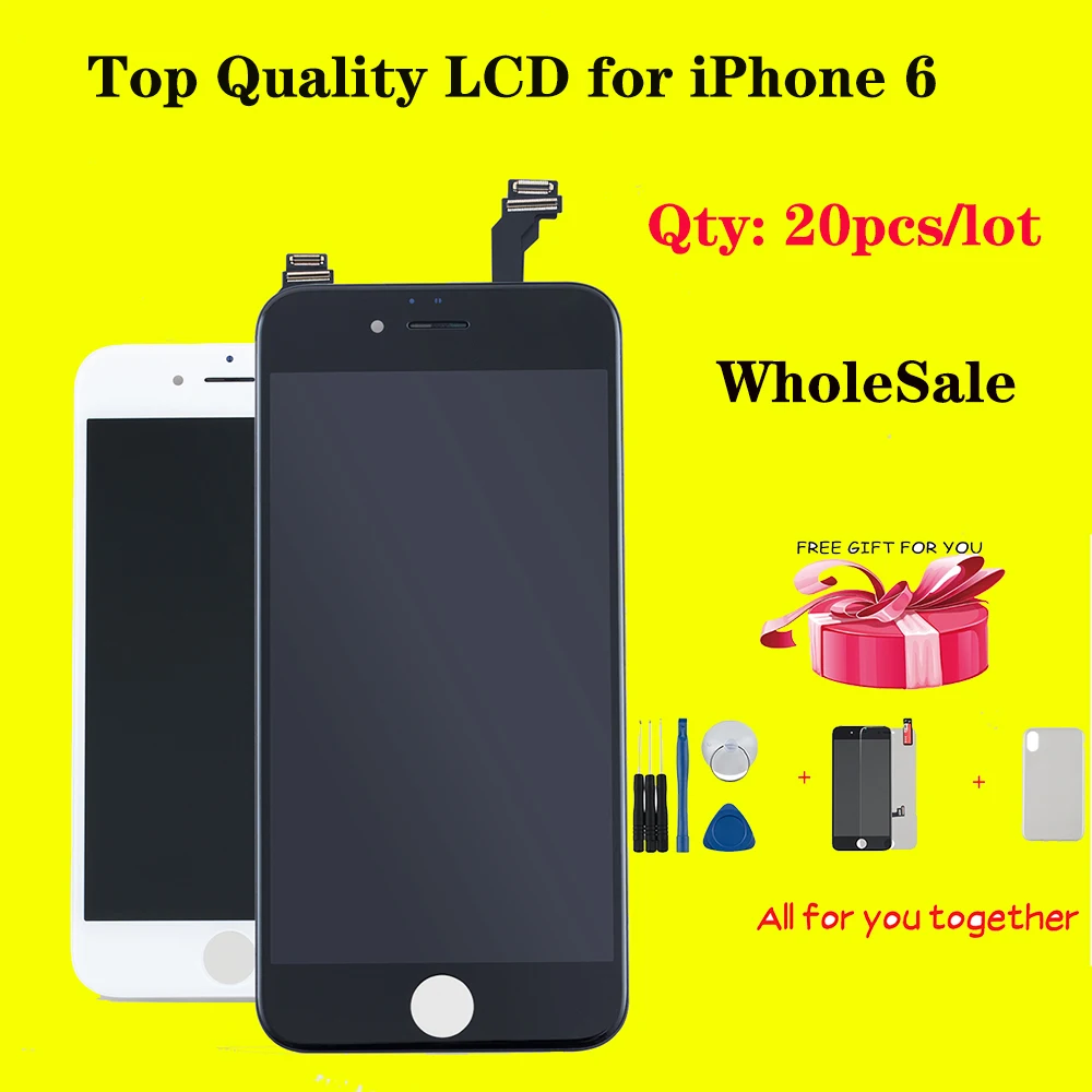 ЖК-экран 20 шт./лот OEM класса AAA + для iPhone 6 дисплей сенсорный экран дигитайзер модуль