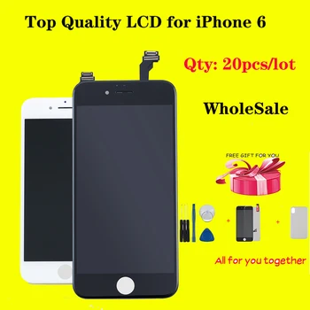 

20pcs/lot OEM LCD Screen AAA+ Grade for iPhone 6 dispaly Touch Screen Digitizer module For Apple 6 smartphone ecran lcd full set