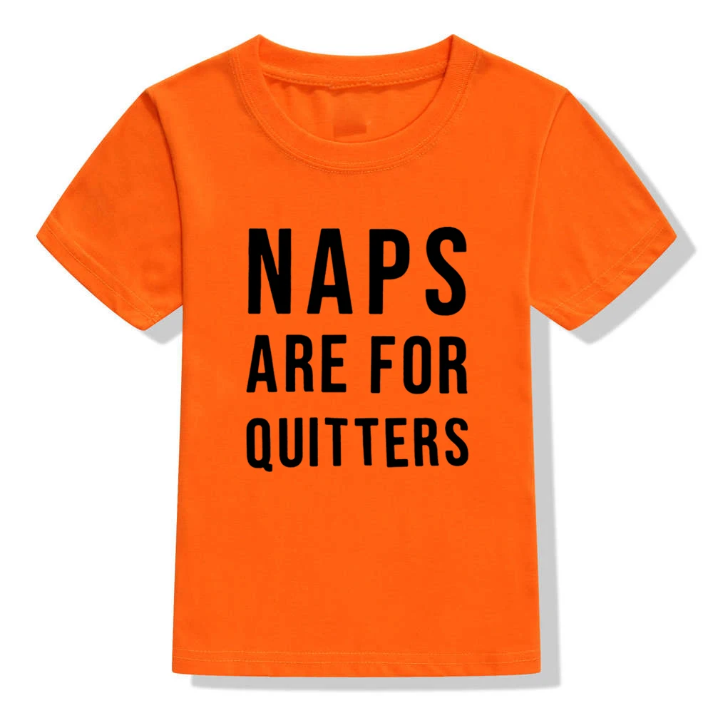 Детская футболка с милым принтом «Naps Are for quittors»; топы для мальчиков и девочек; летняя футболка с короткими рукавами для маленьких братьев и сестер; детская одежда - Цвет: KZ26-KSTOG-