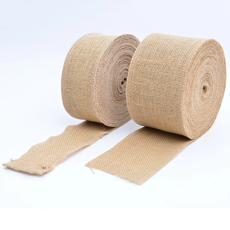 Description Picture 6 of item1-10 Meters/Roll 100% Natural Jute DIY Crafts Gift Package Burlap Lace Hessian Hemp Ribbon Vintage Rustic Wedding Party Decor