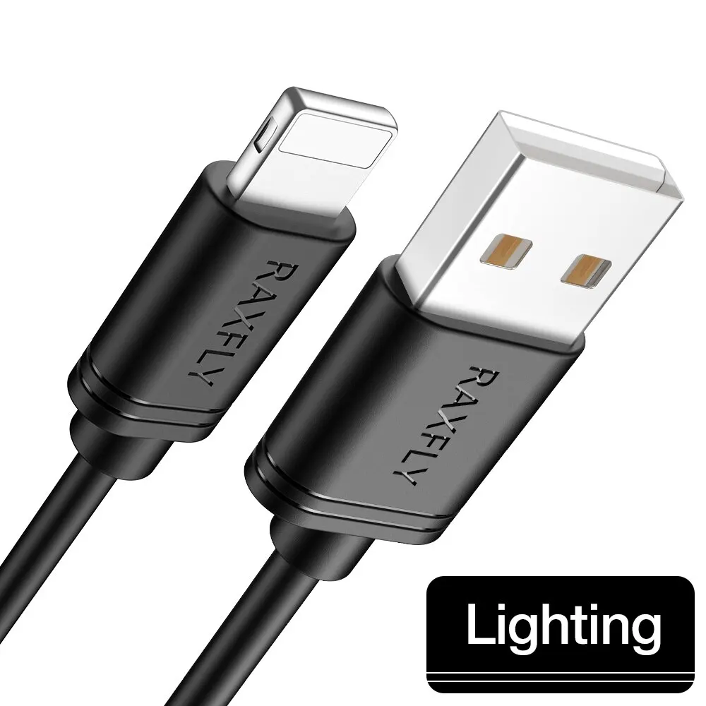 USB raxfly type-C кабель для Xiaomi Redmi Note 7 usb C кабель для мобильного телефона Быстрая зарядка USB кабель для iphone кабель Micro USB Кабо - Цвет: black for iphone