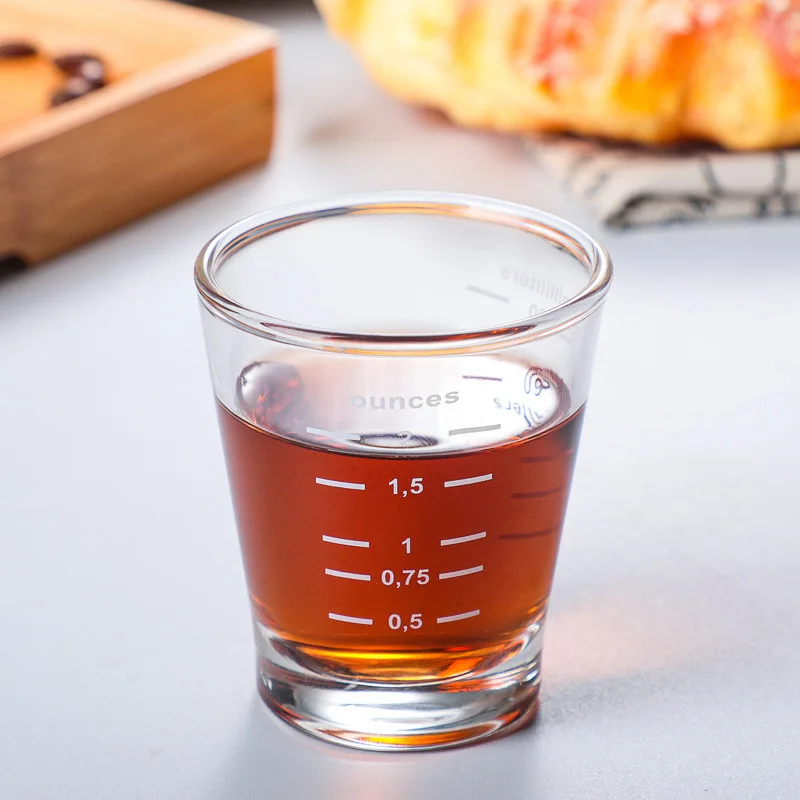 

Espresso Mugs 80ML Set of 2 Espresso Cups Set With scale Glass Cup Set Coffee Mugs for Espresso Cappuccino Latte