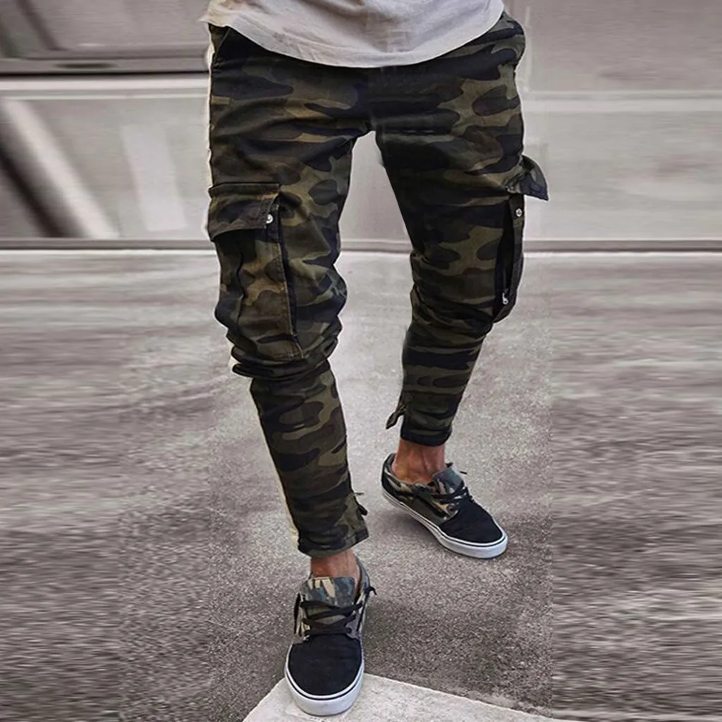 Pantalones Hombre Camouflage Camo Cargo Broek Heren Skinny Stretch Denim  Broek Geplooide Ripped Freyed Slim Fit Katoen Jeans - AliExpress Men's  Clothing