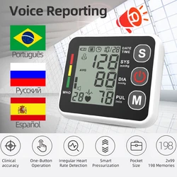 Russian  Automatic Digital Wrist Blood Pressure Monitor Sphygmomanometer Tonometer Tensiometer Heart Rate Pulse Meter BP Monitor