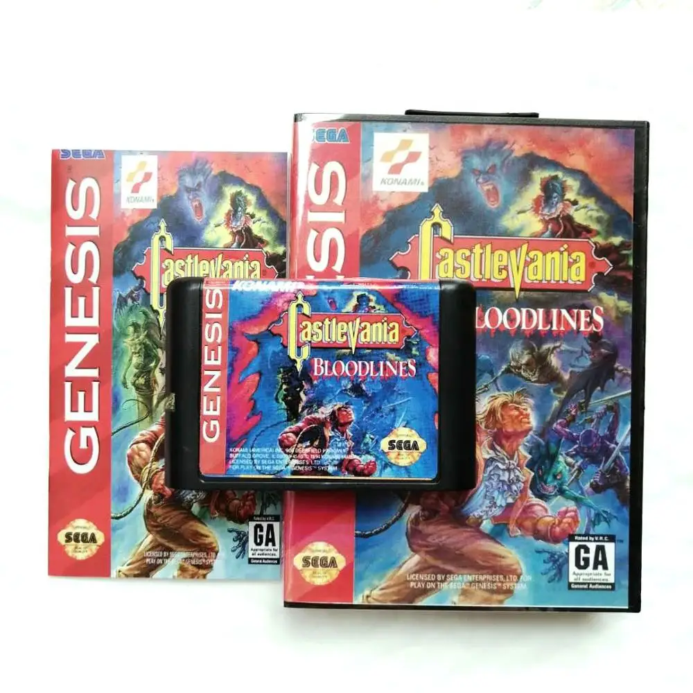 Catlevania Bloodlines для 16 бит Sega Genesis/Megadrive консоль картриджа видеоигр с розничной