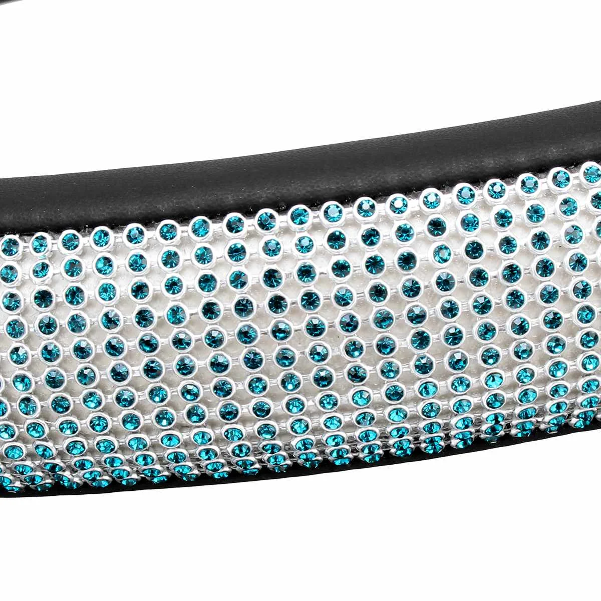 Кристалл из искусственной кожи чехол рулевого колеса автомобиля Bling Стразы авто руль автомобиля Стайлинг 37-38 см