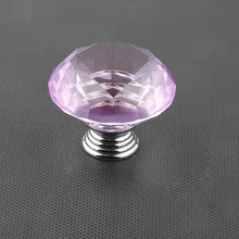 Поставка Высший сорт внешней торговли Алмазная Хрустальная ручка/многоцветный/ индивидуальные ручка на дверь шкафа 40 мм Фиолетовый