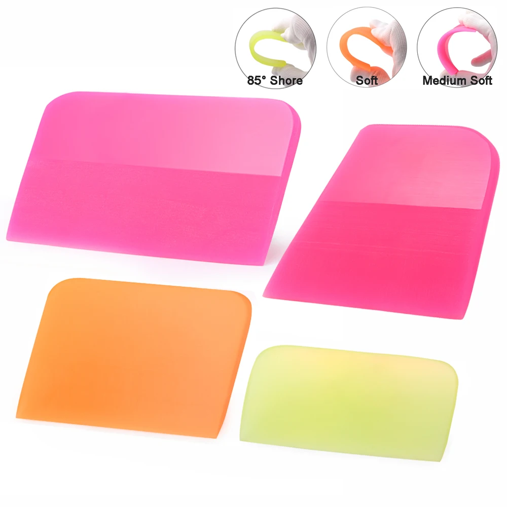

EHDIS Soft PPF Rubber Window Tint Squeegee Carbon Fiber Vinyl Wrapping Scraper Car Wash Sticker Remover Automotive Cleaning Tool