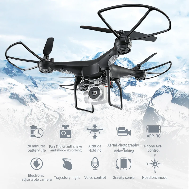 Глобальный беспилотный Профессиональный Дрон с камерой HD 1080P RC вертолет Wifi FPV Квадрокоптер долгое время Летающий Дрон VS E58 E520 X5C
