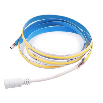 

High Density LED COB Strip Light 12V 24V 528LED 384LED Flexible FOB Led Lights With DC Connector Plug Linear Tape Dimmable Decor