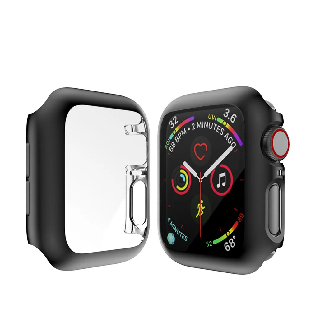 Чехол для часов, защитный чехол из поликарбоната для Apple Watch Series 4 5, прозрачная пластиковая пленка для экрана для iWatch 44 мм 40 мм, полный защитный чехол