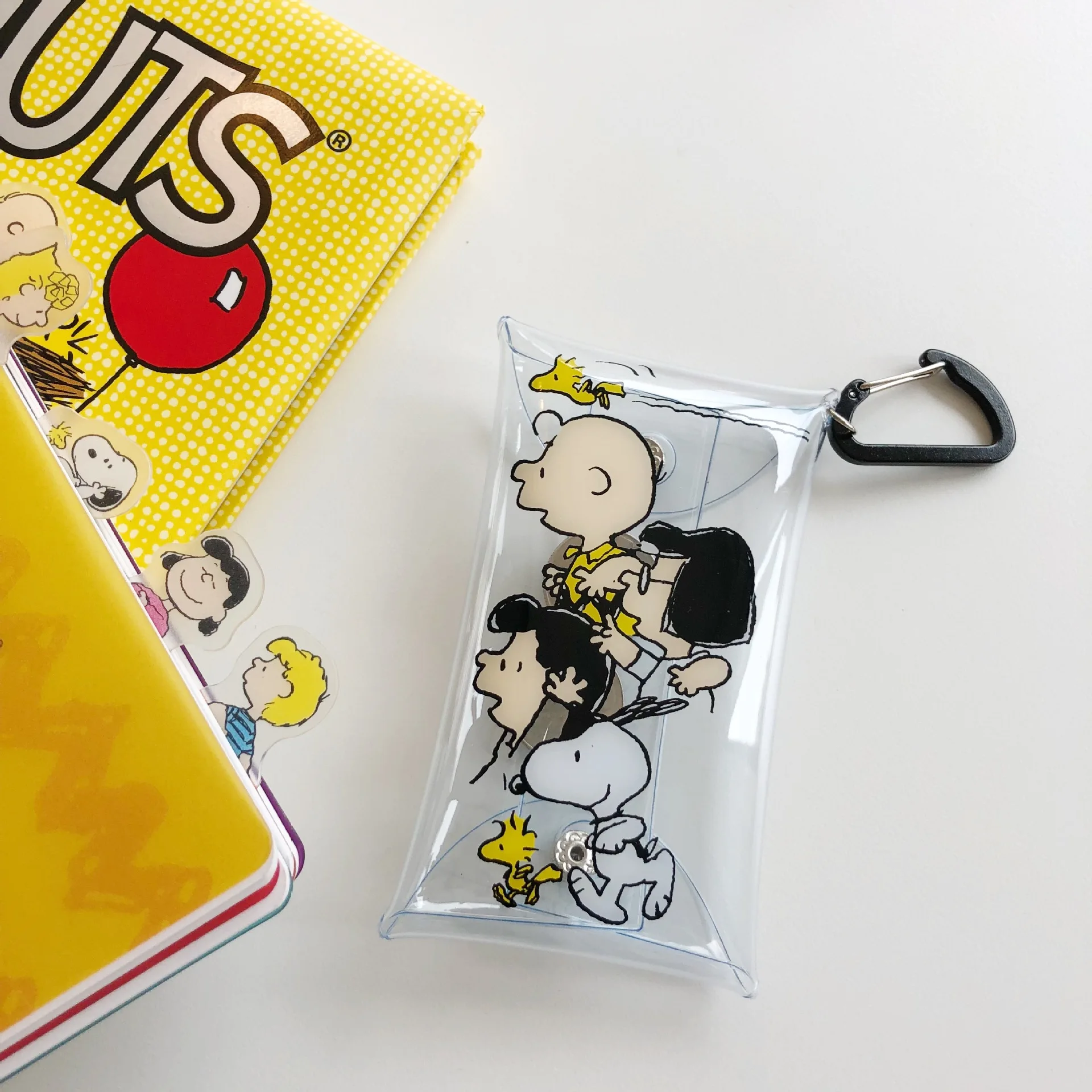 

Ins Cartoon Rogue Dog Pencil Case Transparent PVC Portable Mini Zero Wallet Earphone Key Storage Bag School Supplies Stationery
