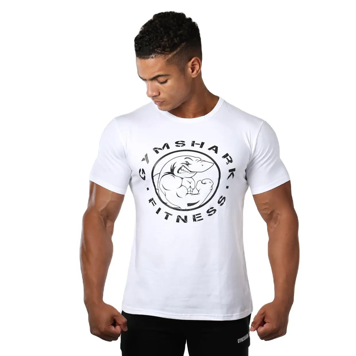 

European and American Summer Fitness Sports Leisure T-shirt Men's Running Training Short Sleeve Workout Clothing Men Gym Shirt