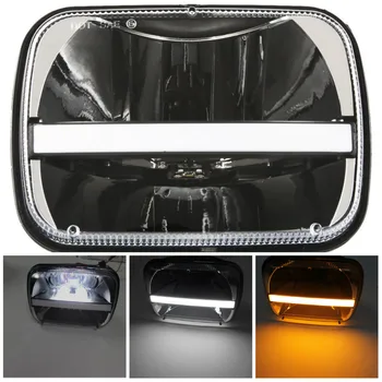 

2PCS 5x7inch 7X6inch 40W Square LED Headlights DRL with Turn Signal Headlamp for Jeep Wrangler YJ Cherokee XJ Trucks